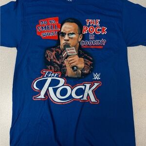 WWE The Rock Graphic Tee in Blue with Red & White Accents